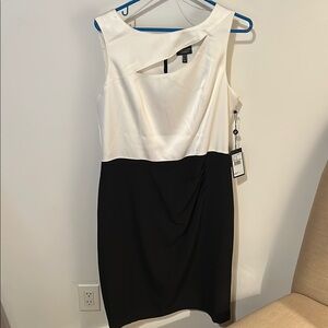 Adrianna Papell Black Asymmetrical Sheath Dress